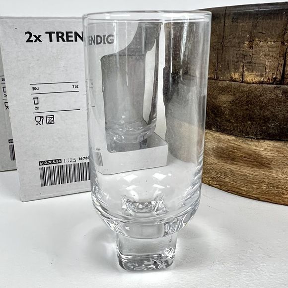 Clear Glasses 7 oz IKEA TRENDIG 2013 Square Pedestal Barware Box Set of 2 - Picture 4 of 10